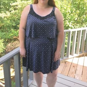 Cato 22/24W Black/White Dress